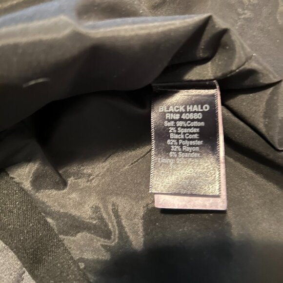 Black Halo Sadie Colorblock Panel Navy Blue Floral Sheath Dress Size 6 - Picture 6 of 6